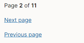Screenshot of simple pagination links within CKS